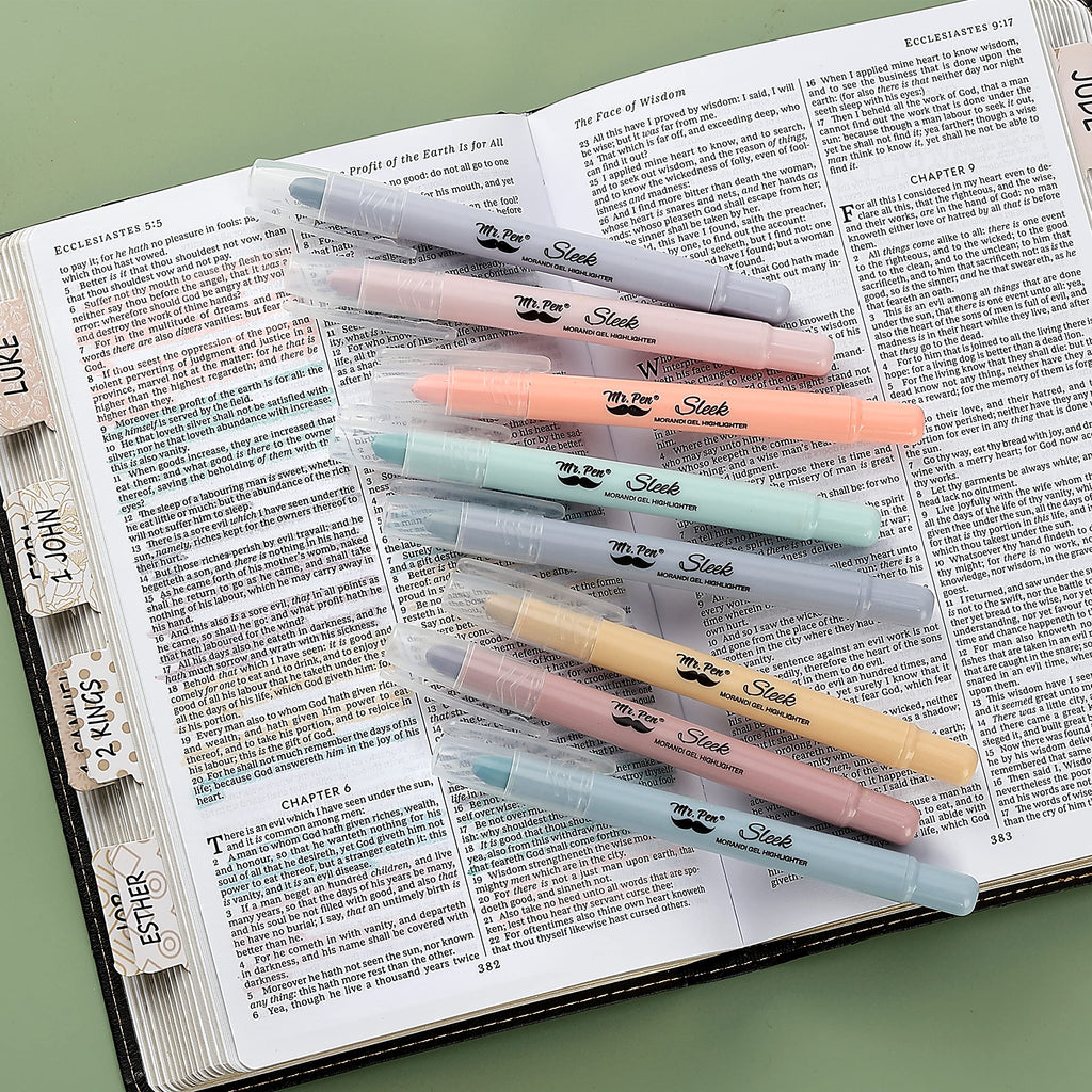 Mr. Pen- No Bleed Gel Highlighters, Vibrant Colors, 8 Pack
