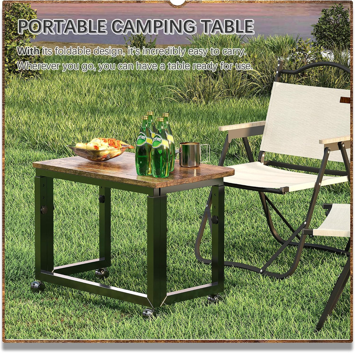 4NM 27.5-Inch Folding Student Desk with Wheels