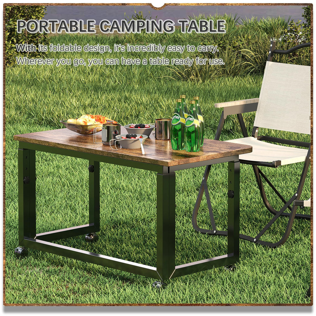 4NM 27.5-Inch Folding Student Desk with Wheels
