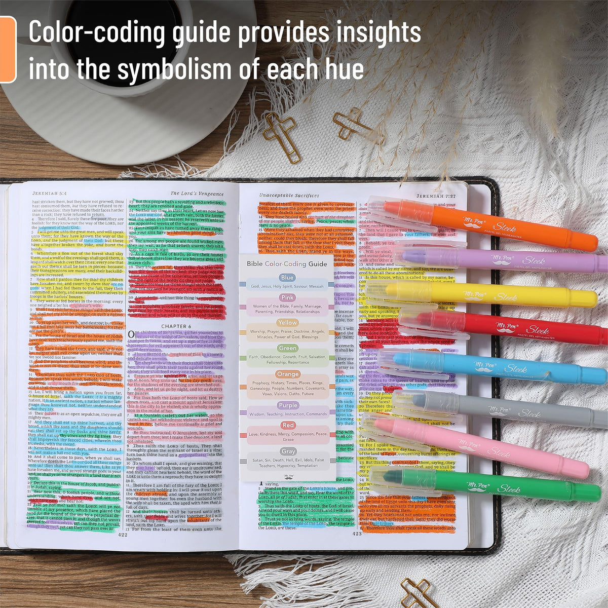 Mr. Pen- No Bleed Gel Highlighters, Vibrant Colors, 8 Pack