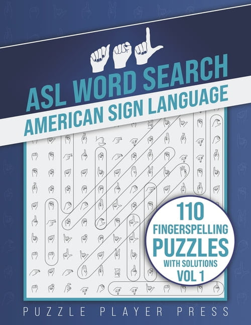 ASL Word Search American Sign Language -110 Fingerspelling Puzzles wit