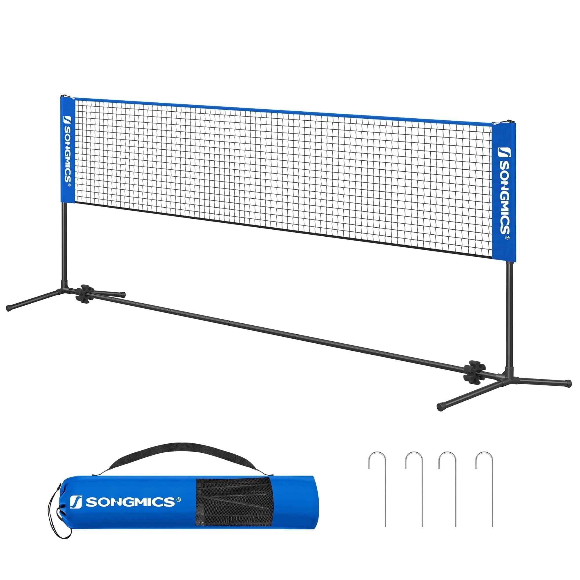 SONGMICS Badminton Net Set Portable Sports Set for Badminton Tennis Ki