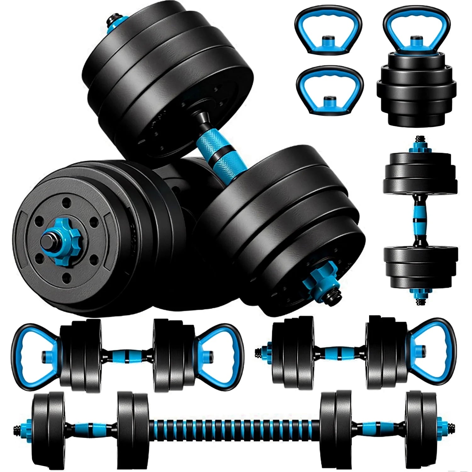 Adjustable Dumbbells, 45LBS 4-in-1 Portable Changeable Dumbbell, Kettl