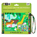 Animal Menagerie "On-the-Go" 49 Piece Double-Sided Jigsaw Puzzle Chronicle