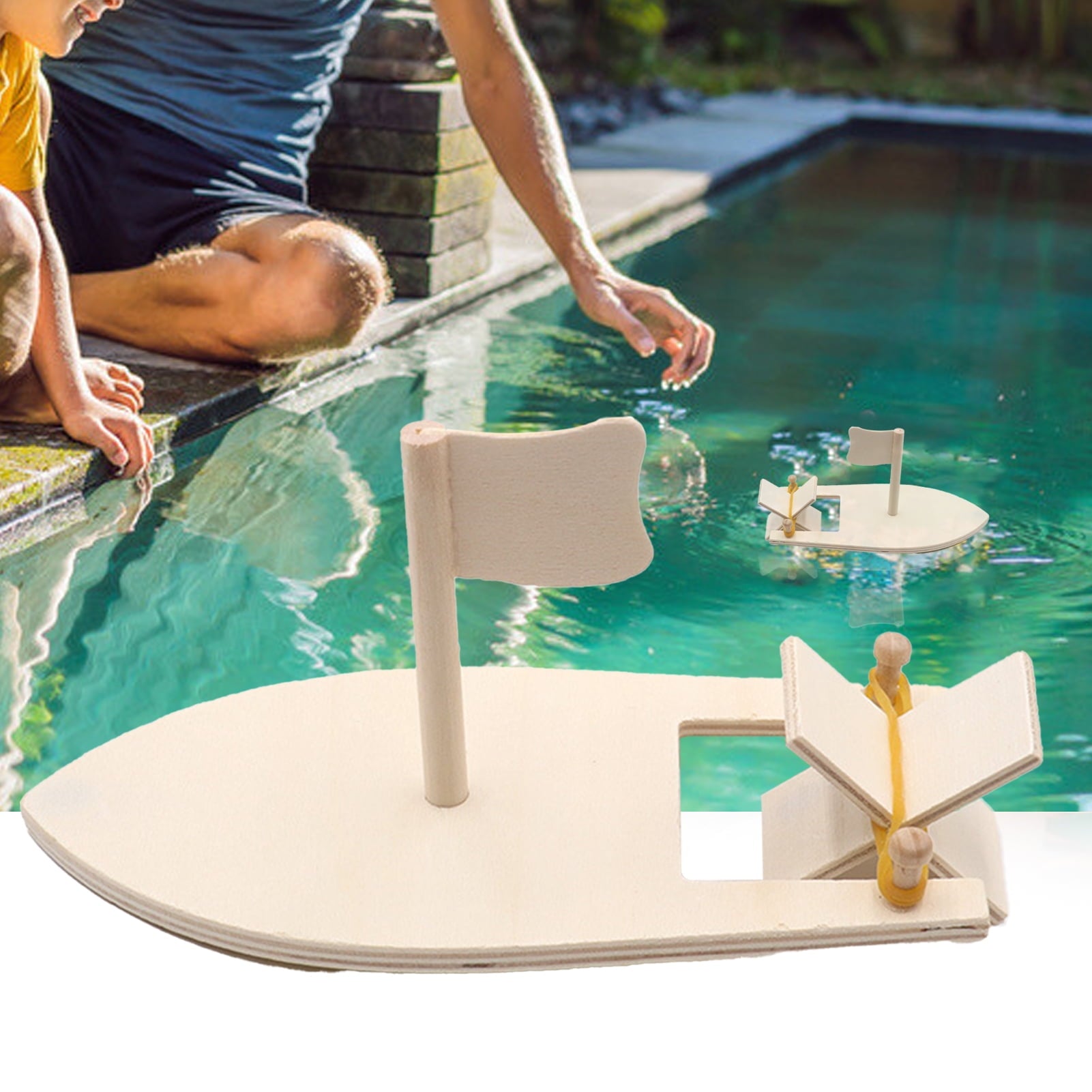 Hevirgo Boat Toy Colorful Educational Motivational Wooden Sailboat Toy