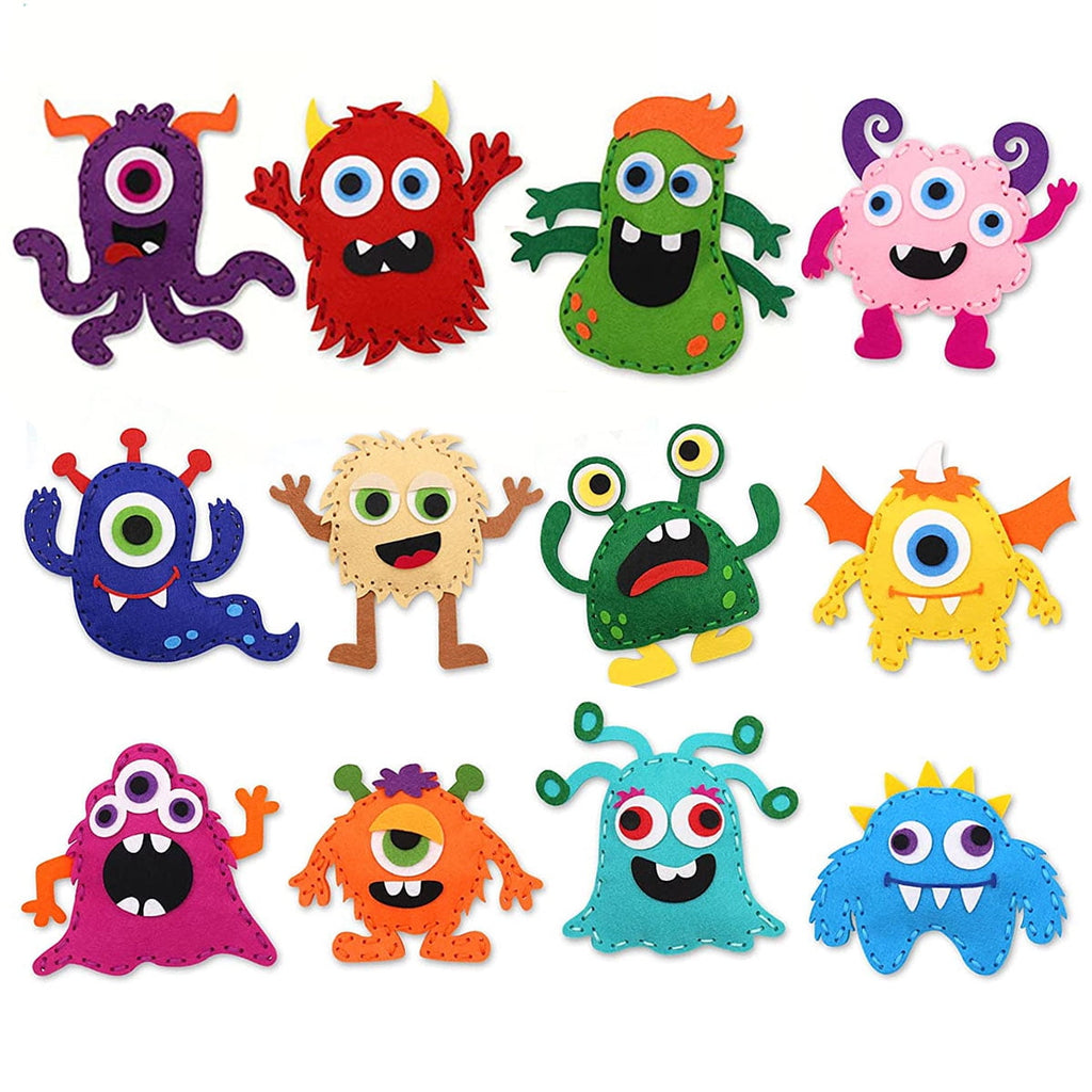 Austok Felt Craft Kit, DIY Sewing Felt Plush Animals for Kids Beginner