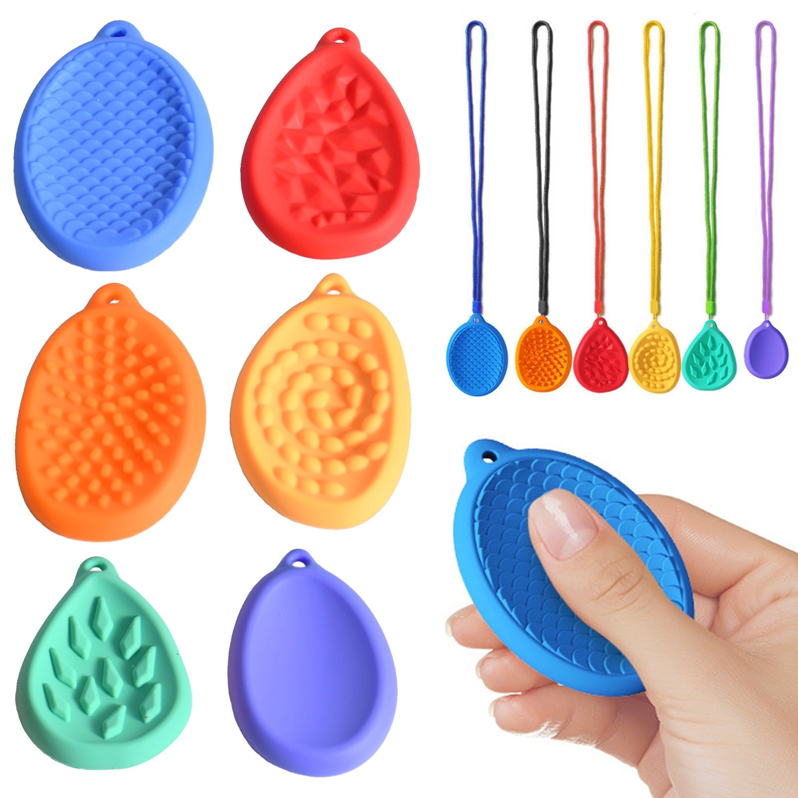Sensory Stone for Kids: 6 Pack Textured Soft Worry
