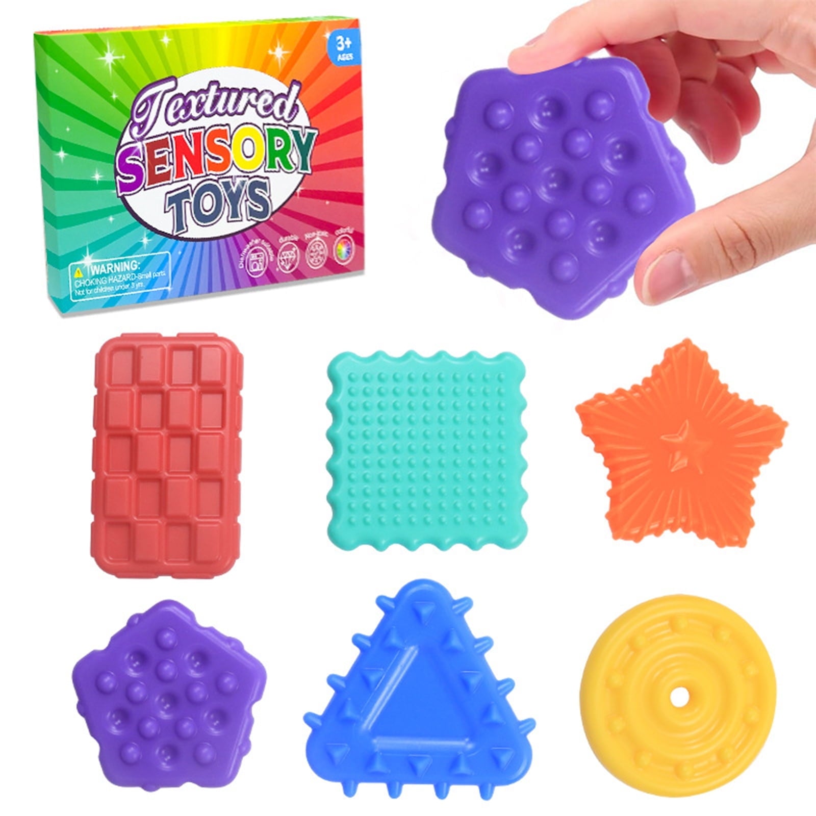 Sensory Stone for Kids: 6 Pack Textured Soft Worry