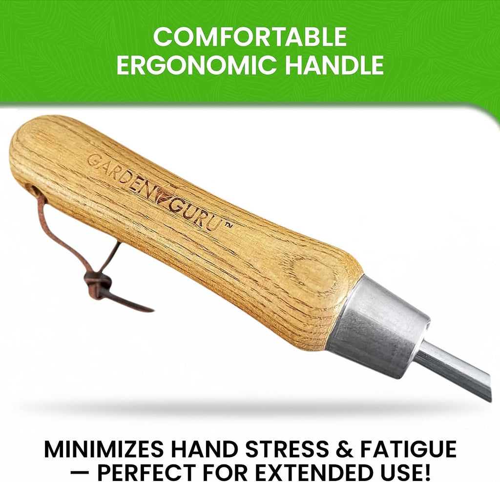Stainless Steel Garden Hand Rake (classic wood handle)