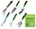 Stainless Steel 6pc Gardening Tool Set (Includes Trowel Transplanter Rake Weeder Cultivator Fork)