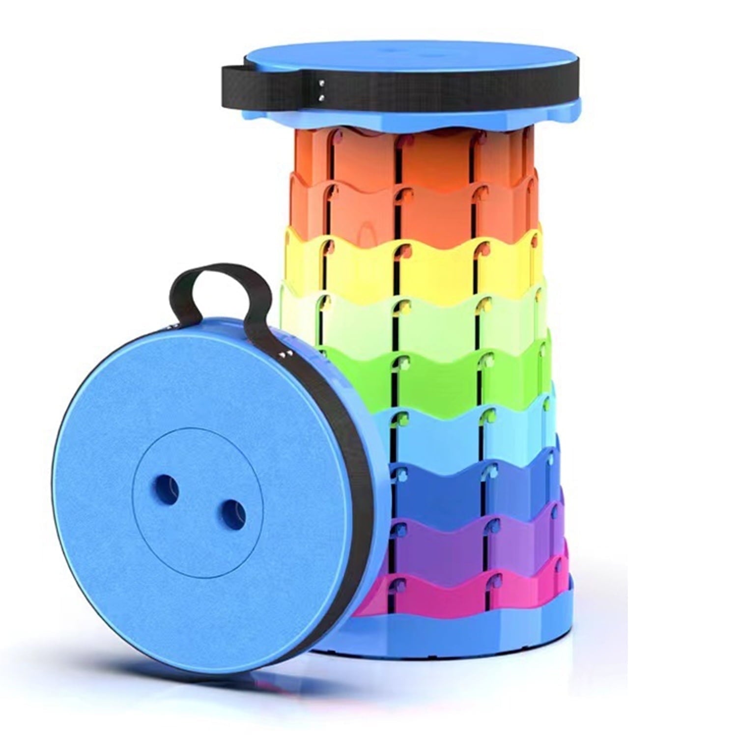 Portable Retractable Folding Stool, BTideas Adjustable Camping Stool f
