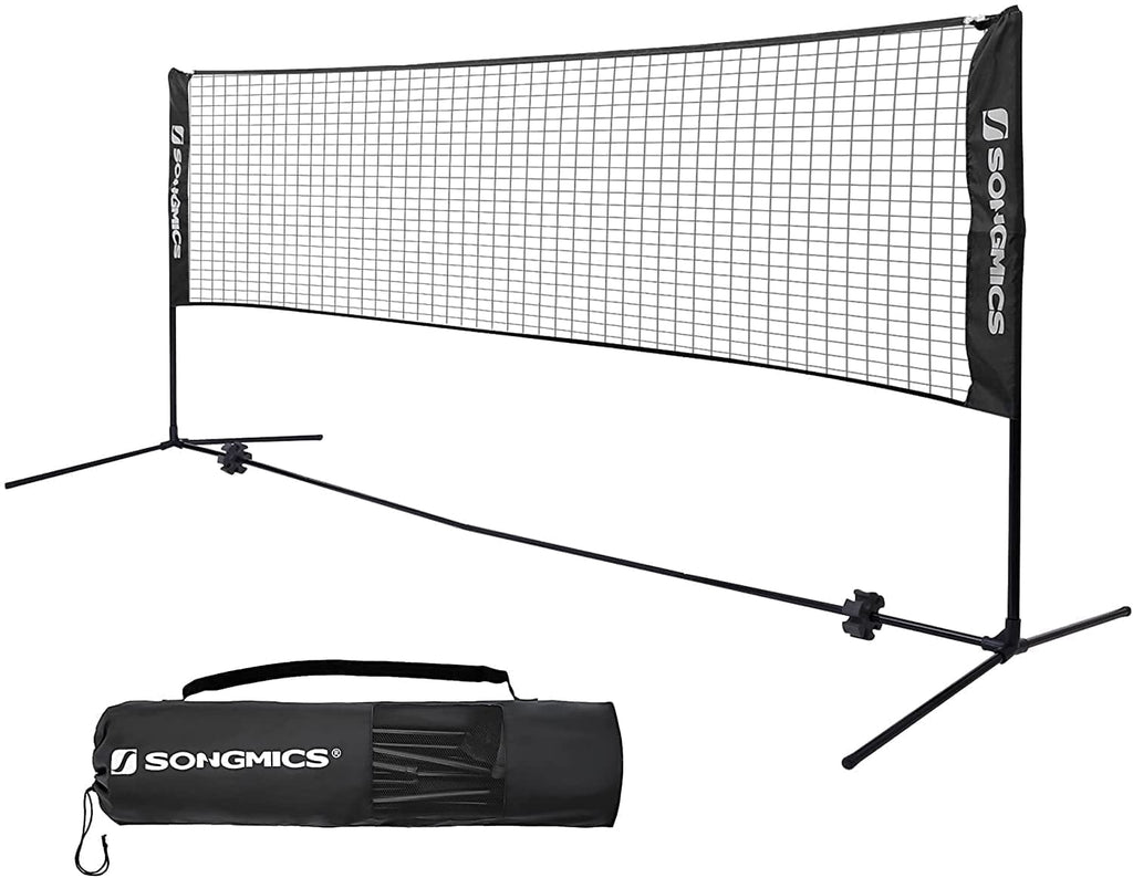 SONGMICS Badminton Net Set Portable Sports Set for Badminton Tennis Ki