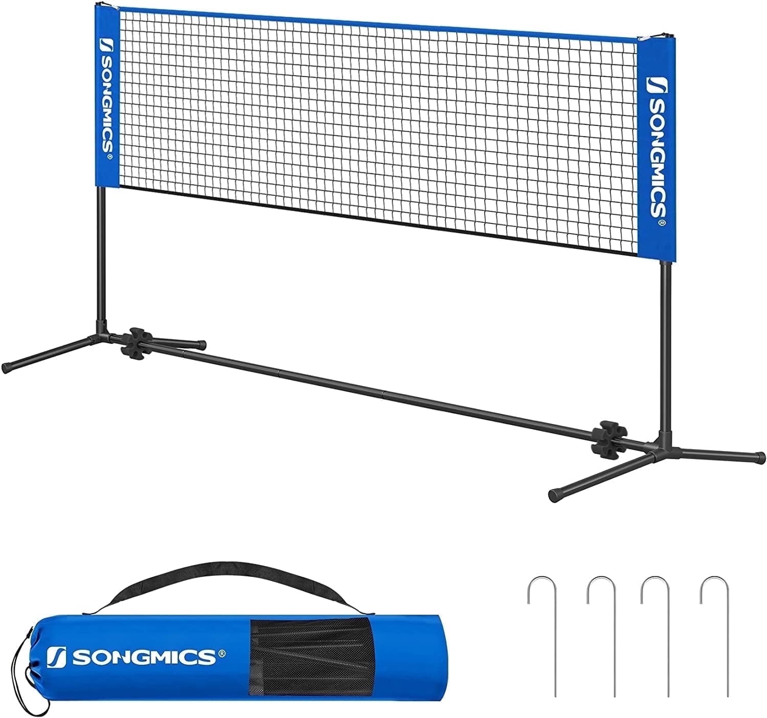 SONGMICS Badminton Net Set Portable Sports Set for Badminton Tennis Ki