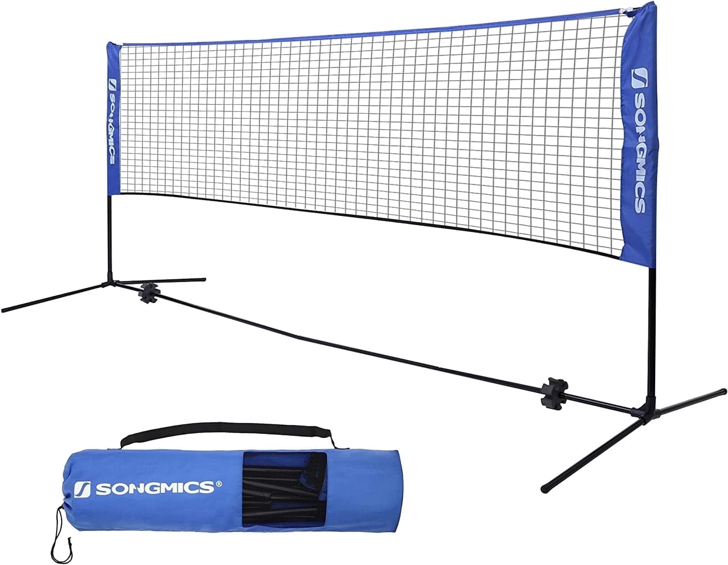 SONGMICS Badminton Net Set Portable Sports Set for Badminton Tennis Ki