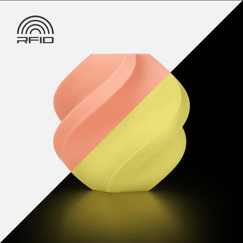 Bambu Lab 3D Printer Filament PLA Glow-Glow Orange-Filament with spool