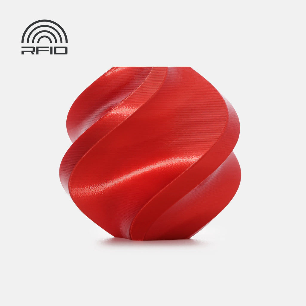 Bambu Lab 3D Printer Filament PLA Silk+ - Candy Red-Filament with spoo