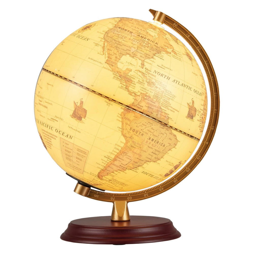 Barara King 8 Inch World Globe for Students with Wooden Stand and HD M