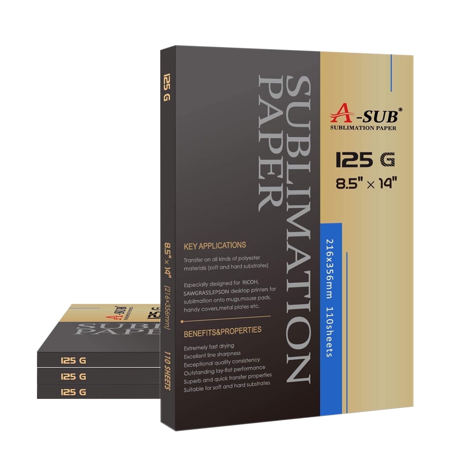 A-SUB Sublimation Paper 8.5x11 Inch 110 Sheets for Any Inkjet Printer