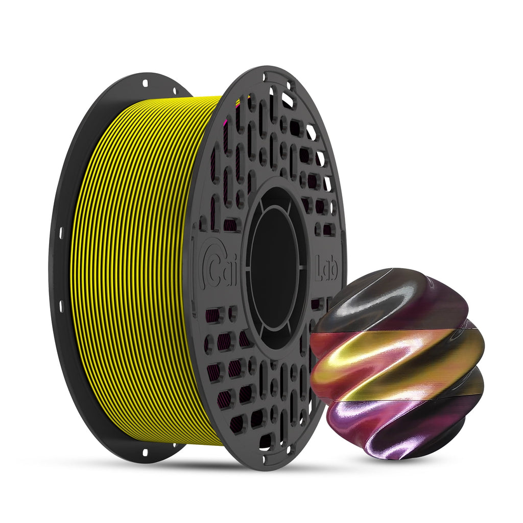 CaiLab Tri-Color PLA Silk 3D Printer Filament, 1.75mm, for Bambu FDM P