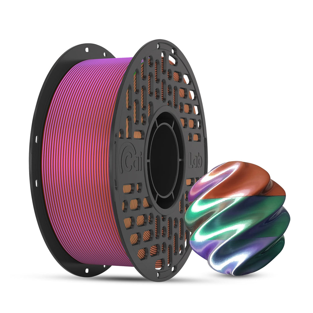 CaiLab Tri-Color PLA Silk 3D Printer Filament, 1.75mm, for Bambu FDM P