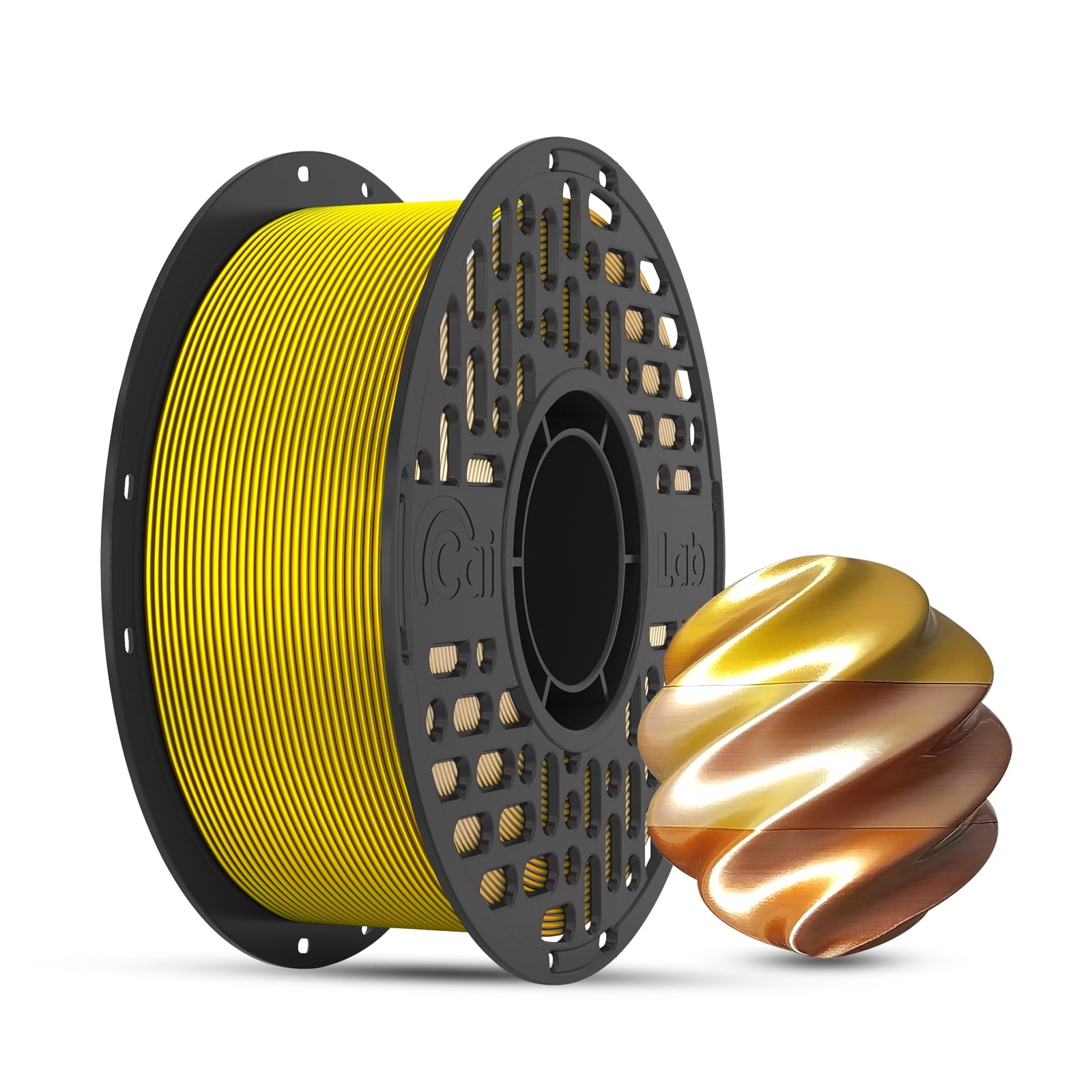 CaiLab Tri-Color PLA Silk 3D Printer Filament, 1.75mm, for Bambu FDM P