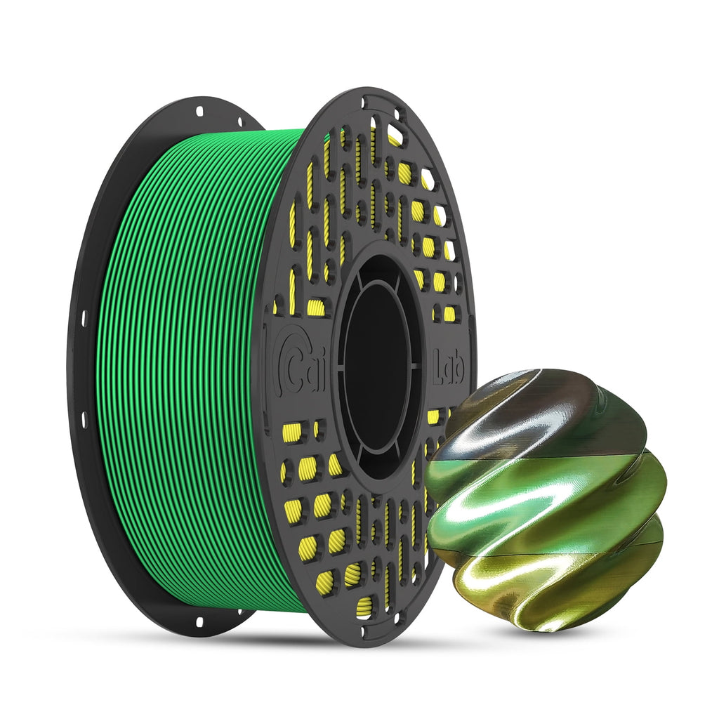 CaiLab Tri-Color PLA Silk 3D Printer Filament, 1.75mm, for Bambu FDM P