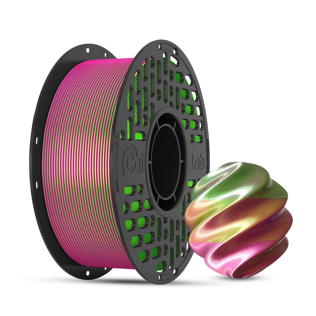 CaiLab Tri-Color PLA Silk 3D Printer Filament, 1.75mm, for Bambu FDM P