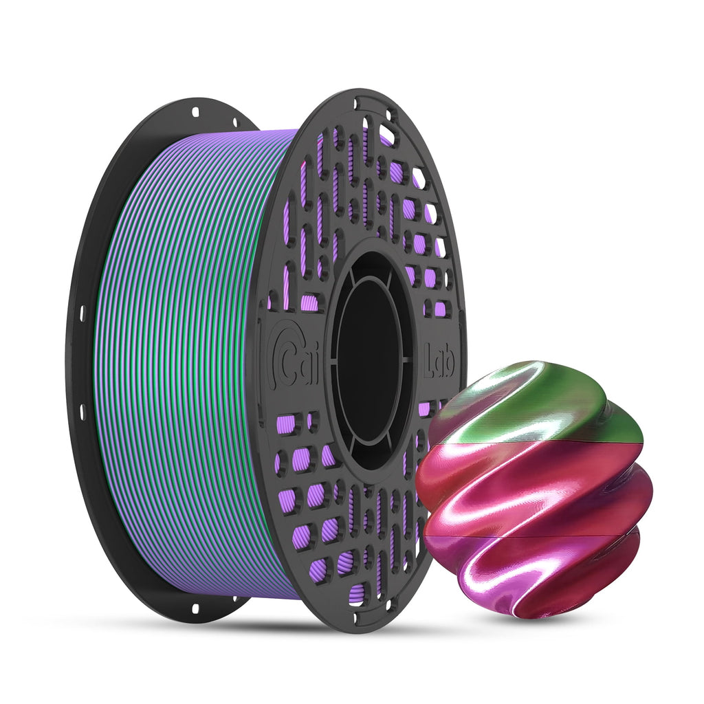 CaiLab Tri-Color PLA Silk 3D Printer Filament, 1.75mm, for Bambu FDM P