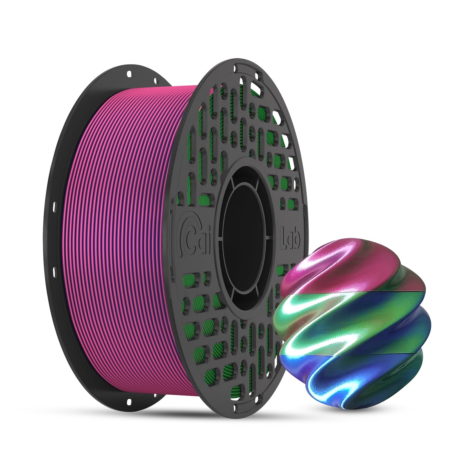 CaiLab Tri-Color PLA Silk 3D Printer Filament, 1.75mm, for Bambu FDM P