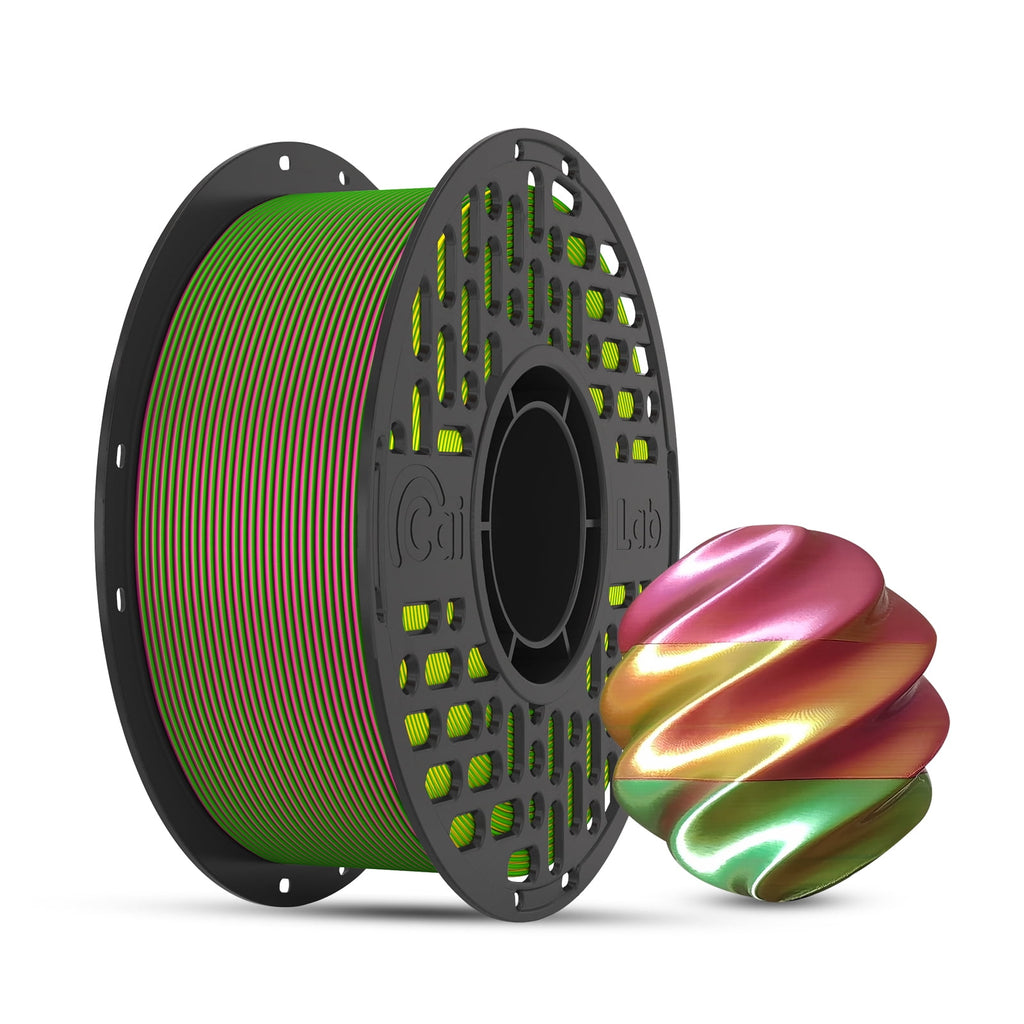CaiLab Tri-Color PLA Silk 3D Printer Filament, 1.75mm, for Bambu FDM P