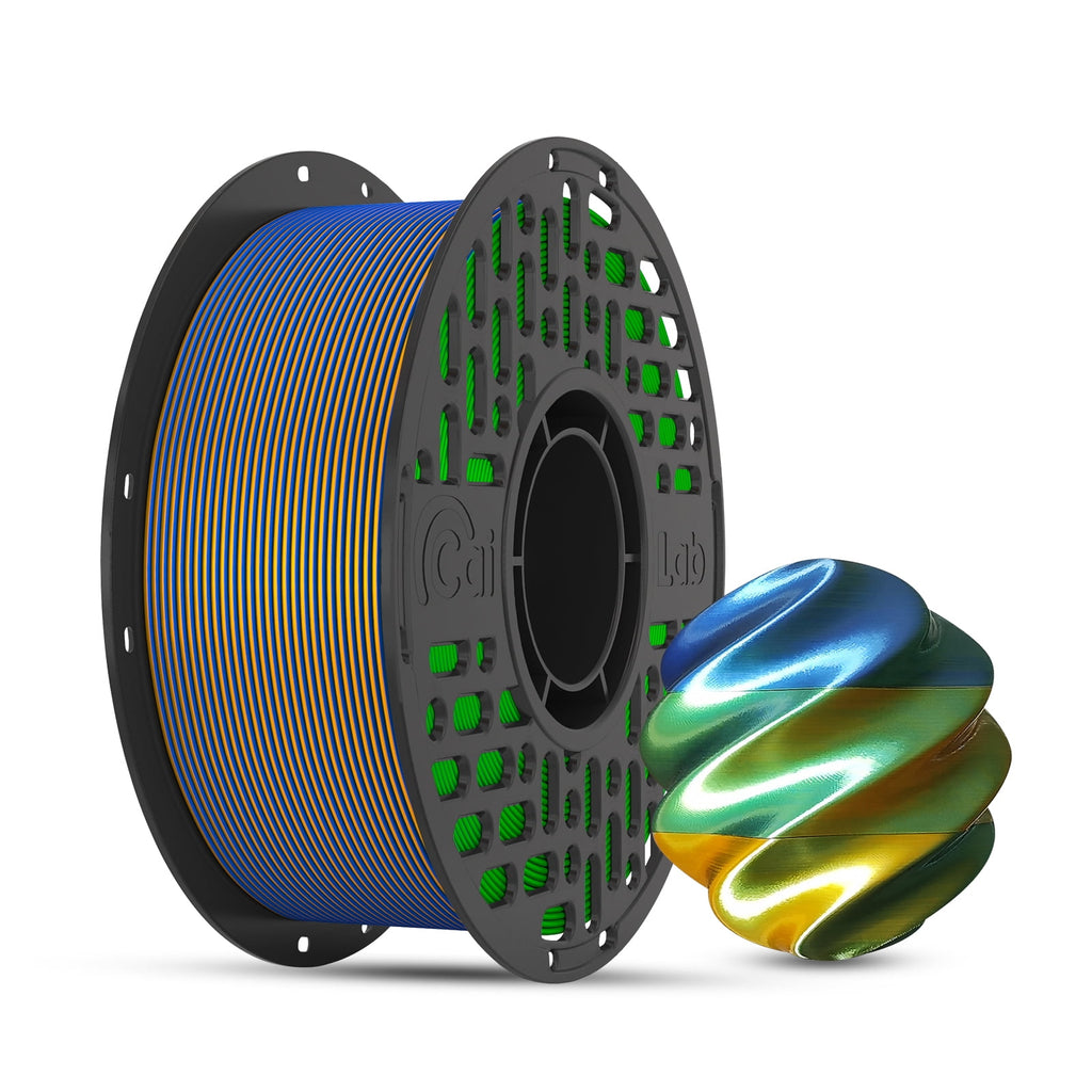CaiLab Tri-Color PLA Silk 3D Printer Filament, 1.75mm, for Bambu FDM P