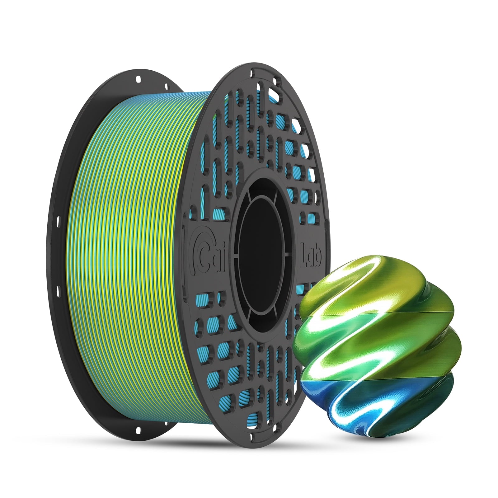 CaiLab Tri-Color PLA Silk 3D Printer Filament, 1.75mm, for Bambu FDM P