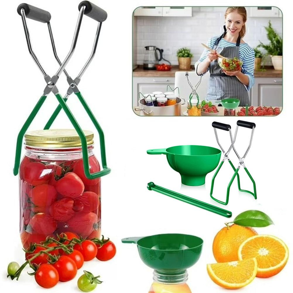 Canning Kit with Wide Mouth Funnel, Magnetic Lid Lifter, and Anti-Scal