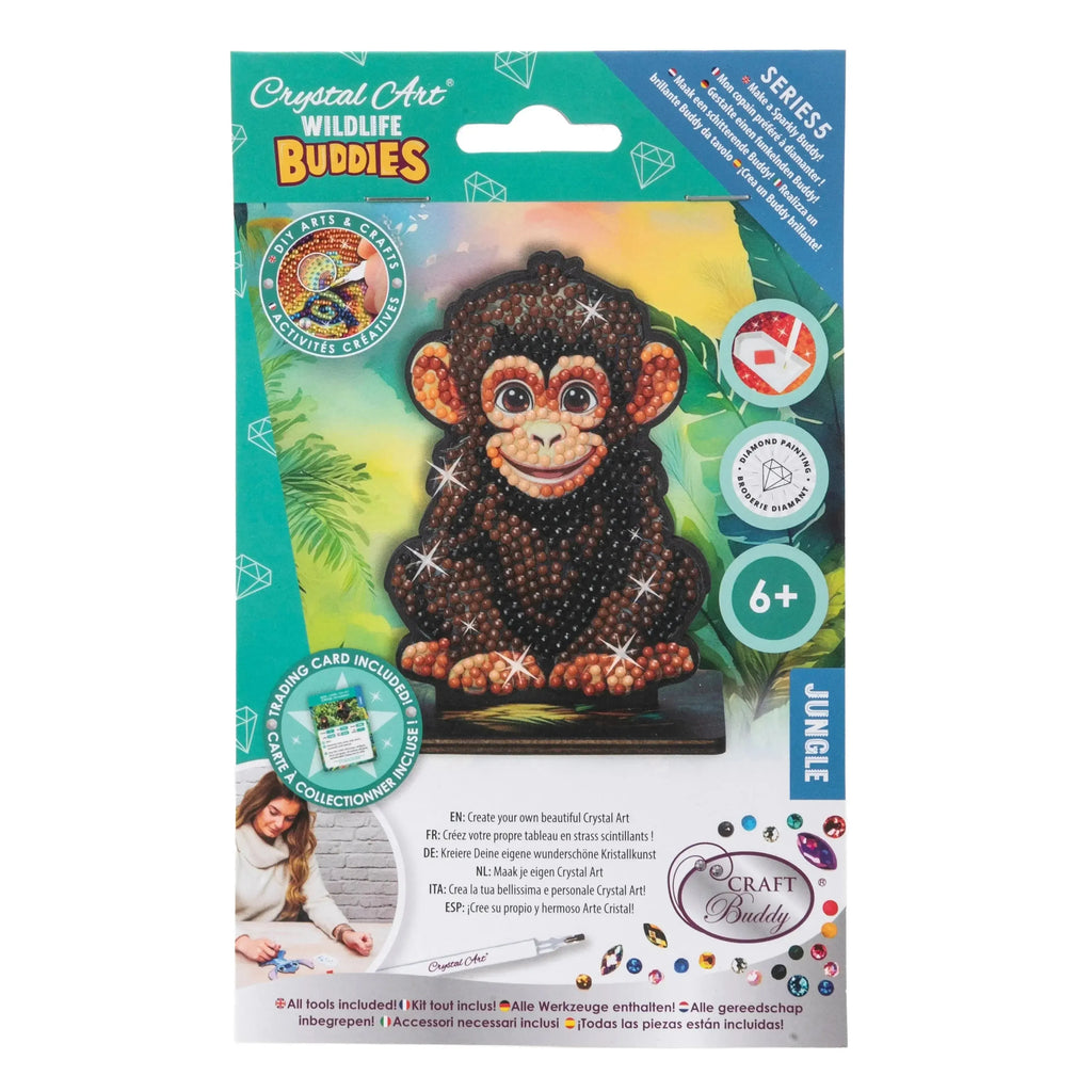 Chimp "Jungle" Crystal Art Buddies Kit Craft Buddy
