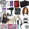Cosmetology Kit w/ Mannequin Head, Travel Beauty Chest Made for Beginn