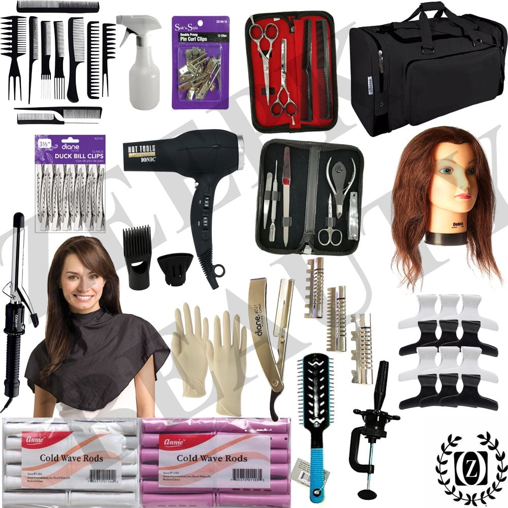 Cosmetology Kit w/ Mannequin Head, Travel Beauty Chest Made for Beginn