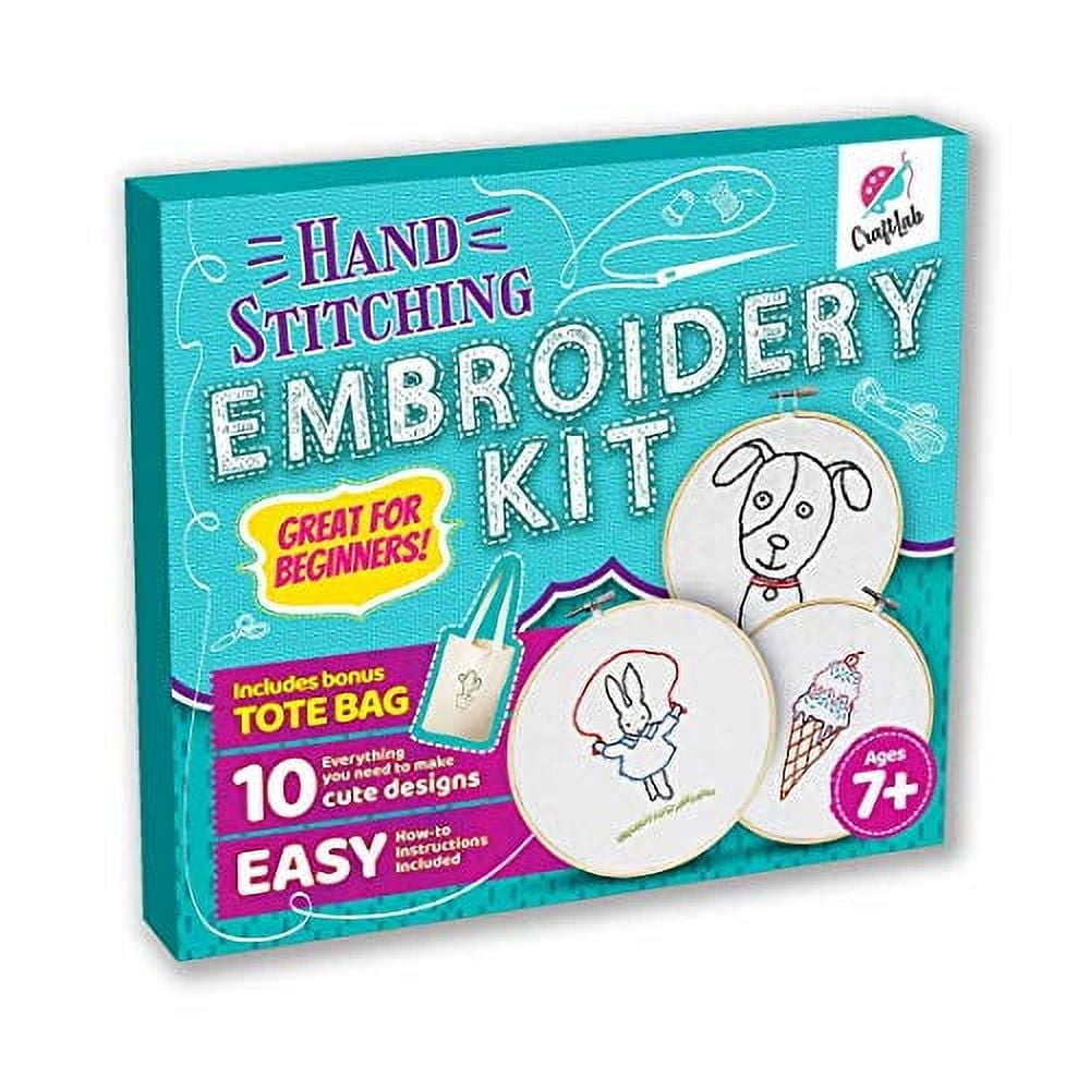CraftLab Kids Embroidery Kit for Beginners, Kids Craft Starter Kit Gif