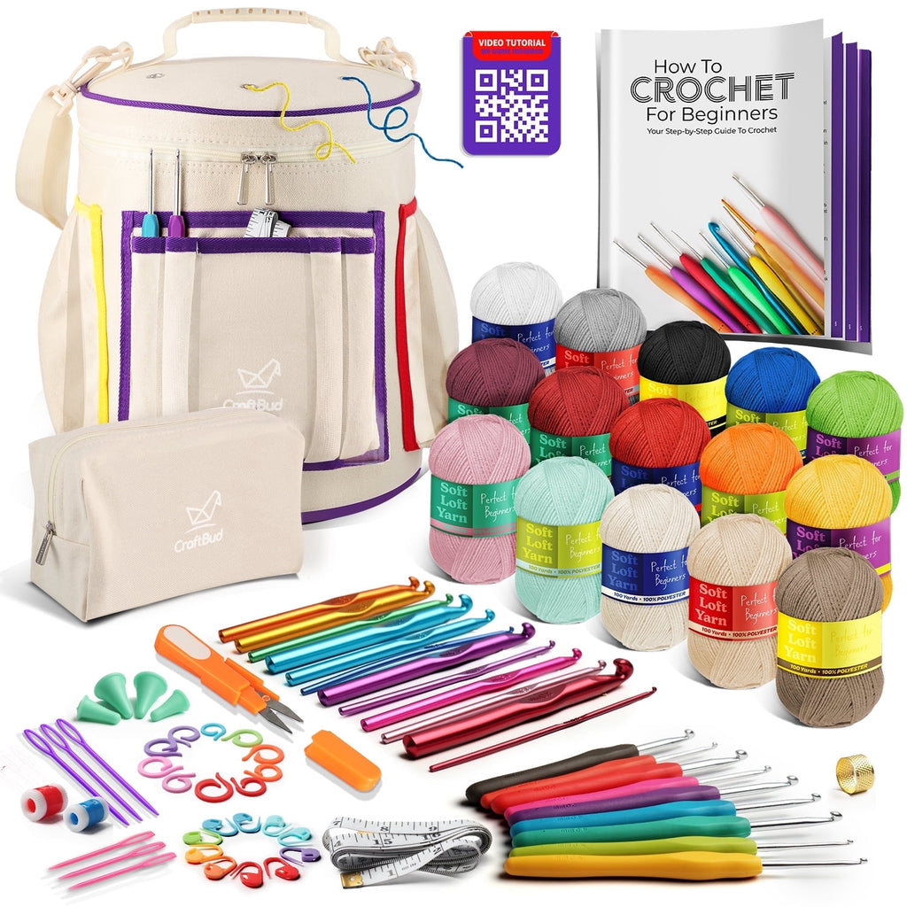 Craftbud Crochet Kit For Beginners, Yarn For Crochet Set With Crochet