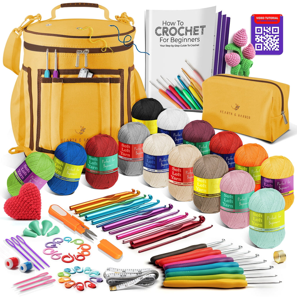 Craftbud Crochet Kit For Beginners, Yarn For Crochet Set With Crochet