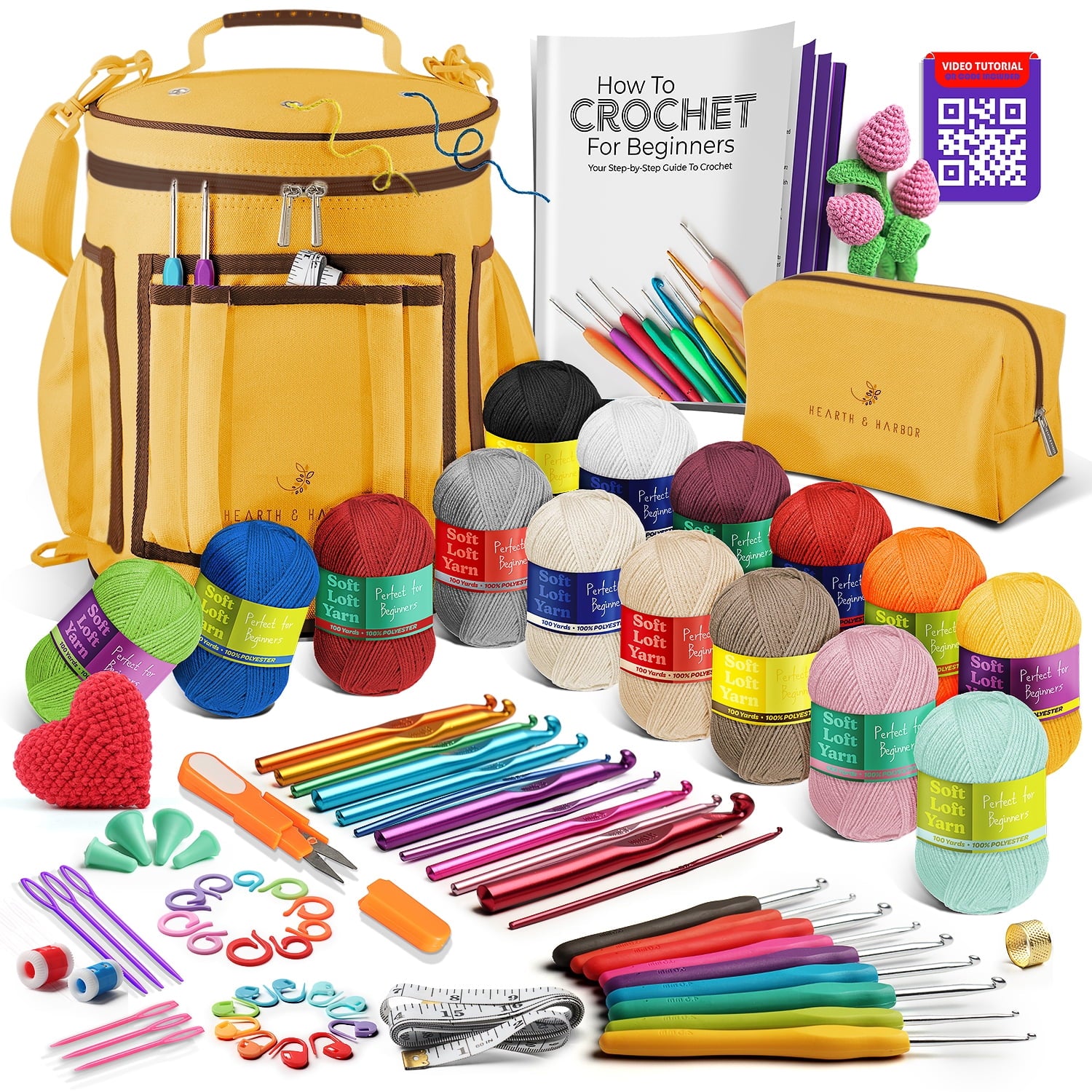 Craftbud Crochet Kit For Beginners, Yarn For Crochet Set With Crochet