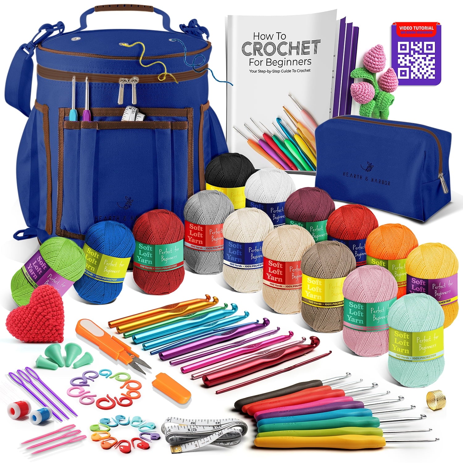 Craftbud Crochet Kit For Beginners, Yarn For Crochet Set With Crochet