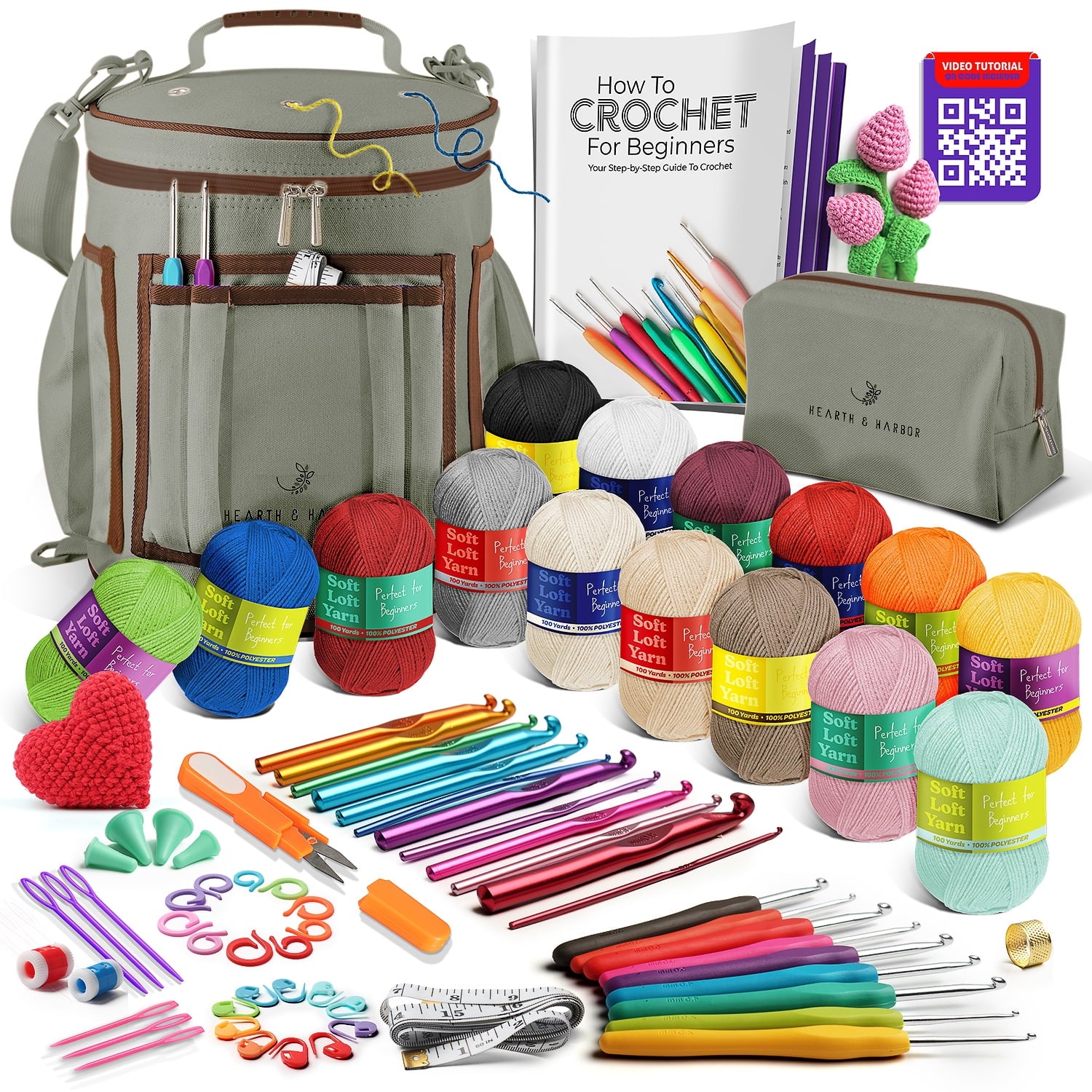 Craftbud Crochet Kit For Beginners, Yarn For Crochet Set With Crochet