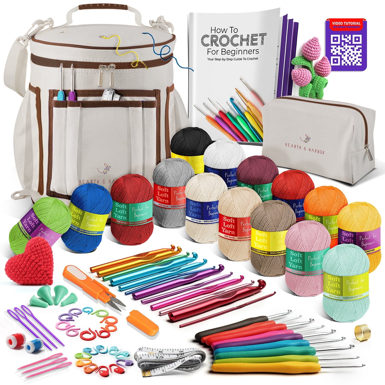 Craftbud Crochet Kit For Beginners, Yarn For Crochet Set With Crochet
