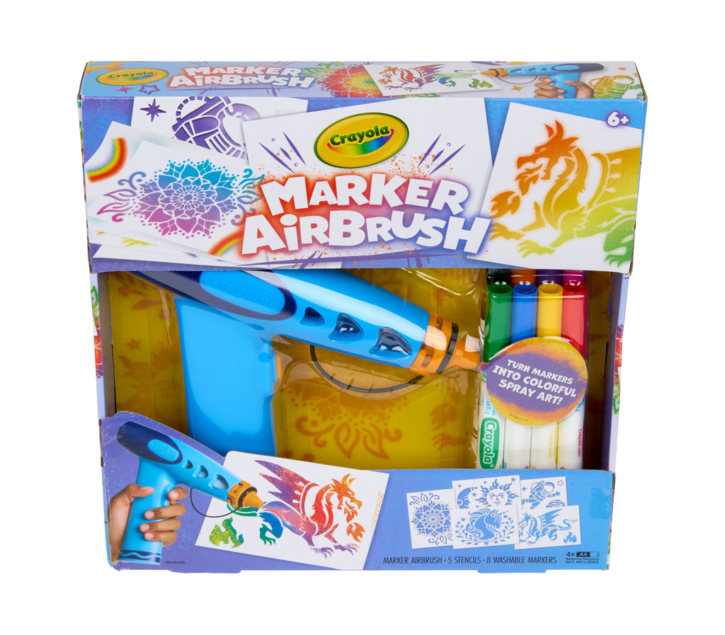 Crayola Marker Airbrush Spray Art Kit, DIY Arts and Crafts Kit, Screen