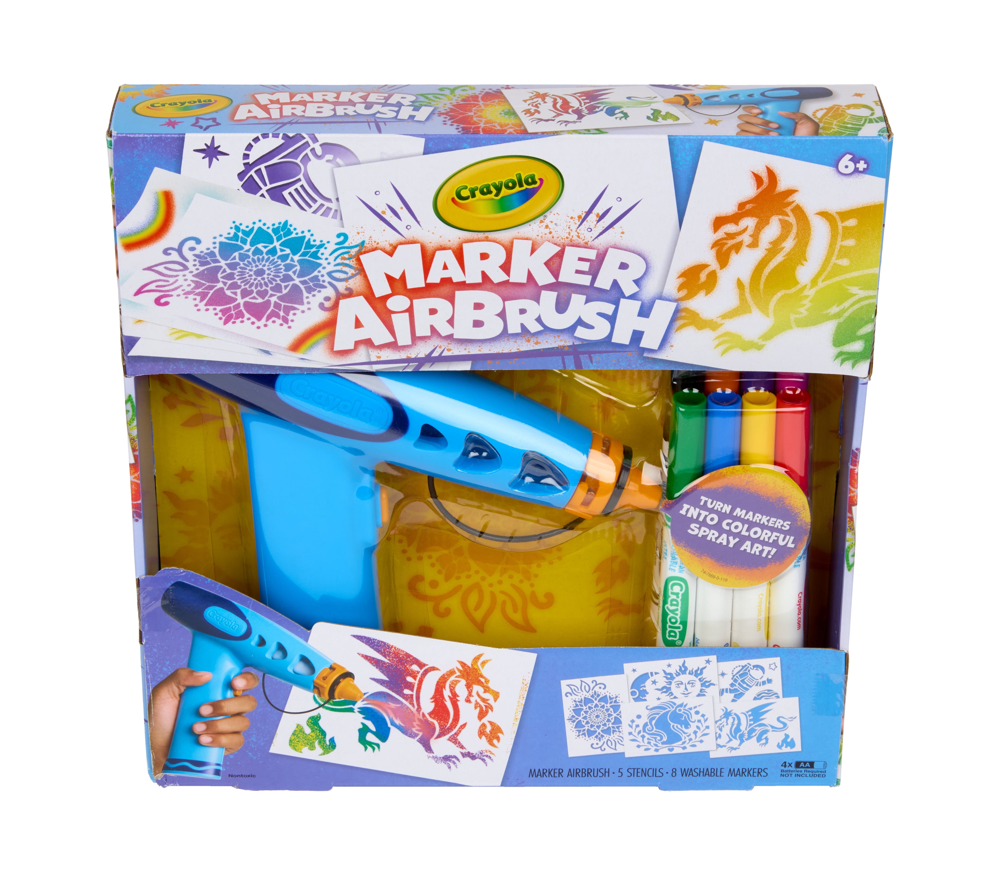 Crayola Marker Airbrush Spray Art Kit, DIY Arts and Crafts Kit, Screen
