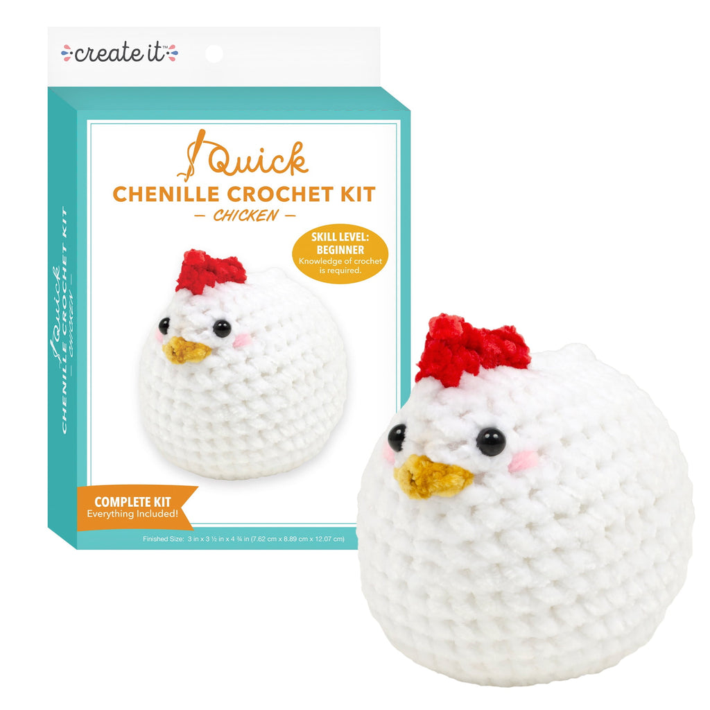 Create It Beginner Crochet Kit, DIY Crochet Starter Kit with Chenille