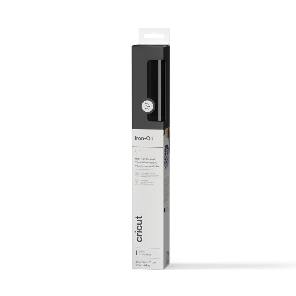 Cricut 12x24 Inch Iron-On Vinyl Roll, Black, 2 Feet