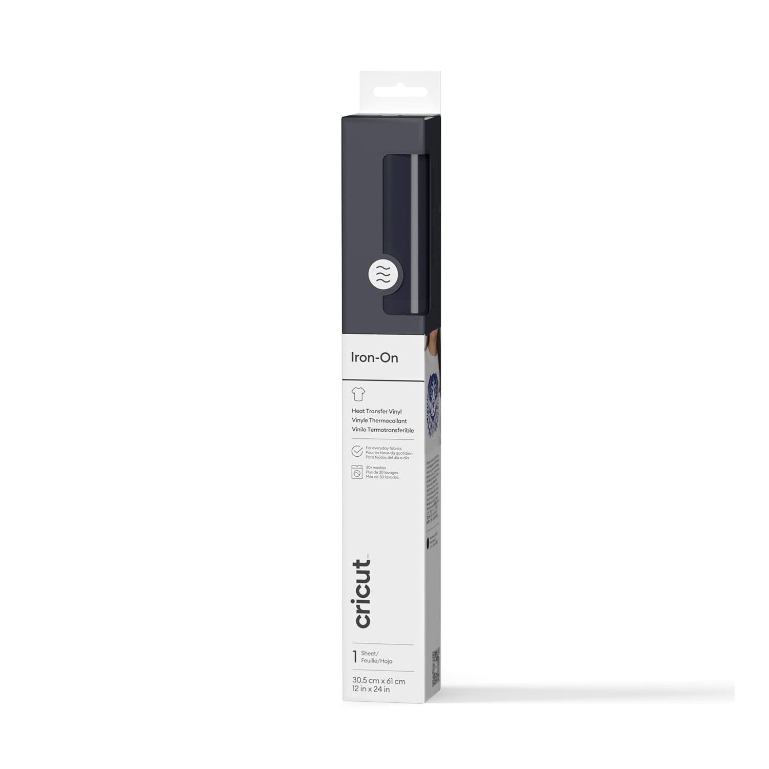 Cricut 12x24 Inch Iron-On Vinyl Roll, Black, 2 Feet