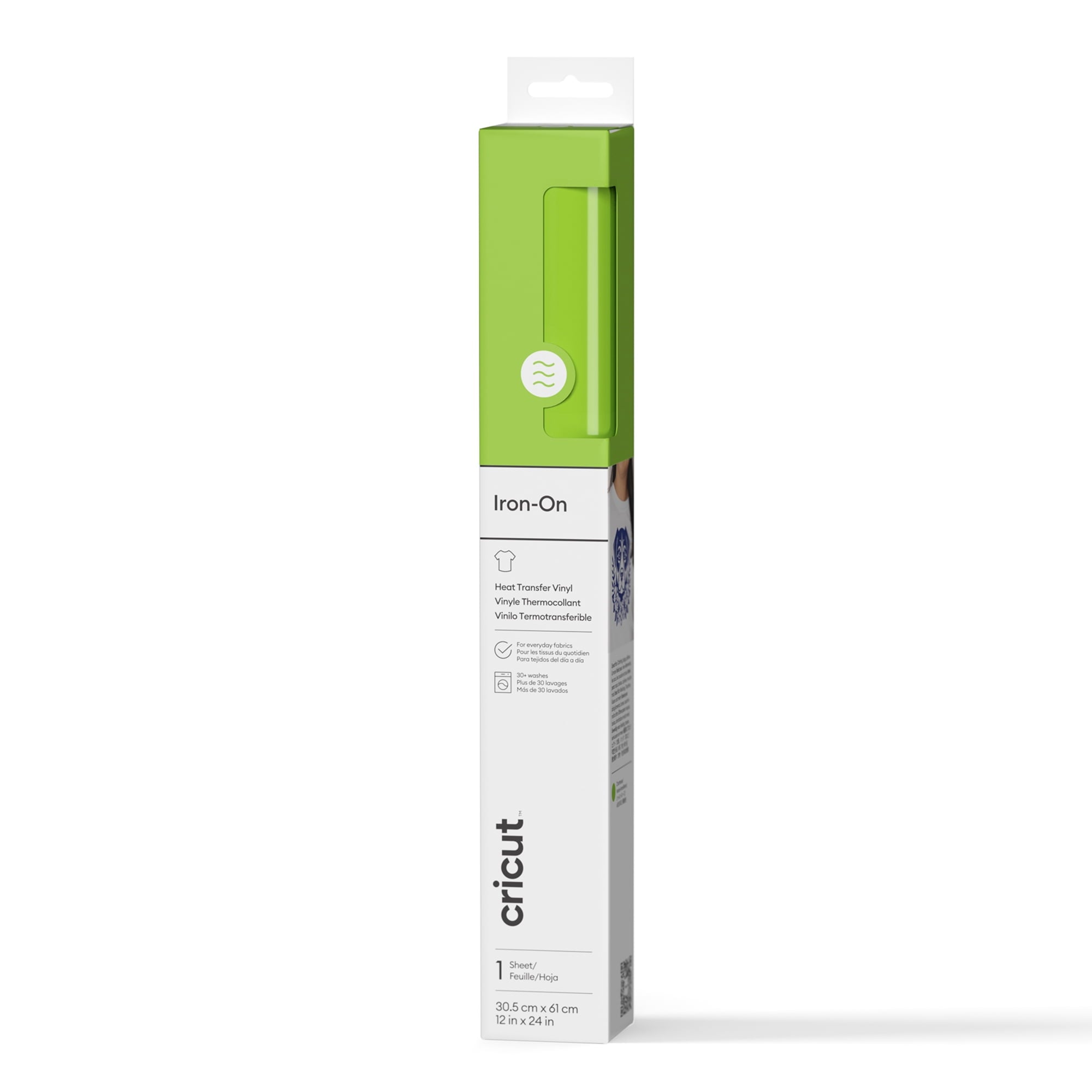 Cricut 12x24 Inch Iron-On Vinyl Roll, Black, 2 Feet
