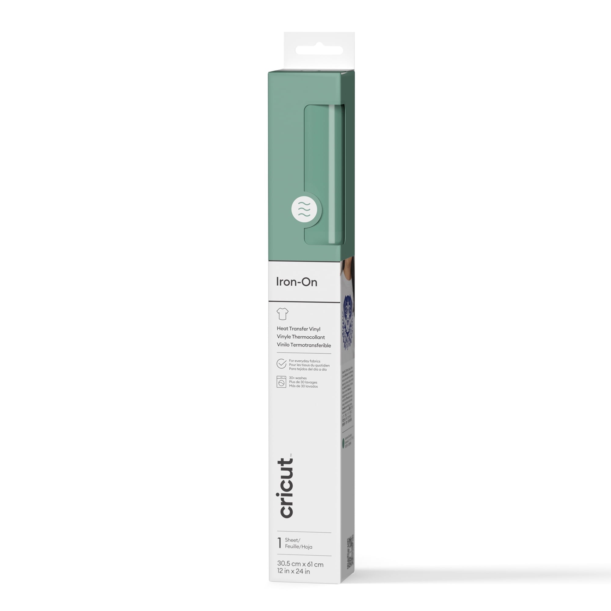 Cricut 12x24 Inch Iron-On Vinyl Roll, Black, 2 Feet